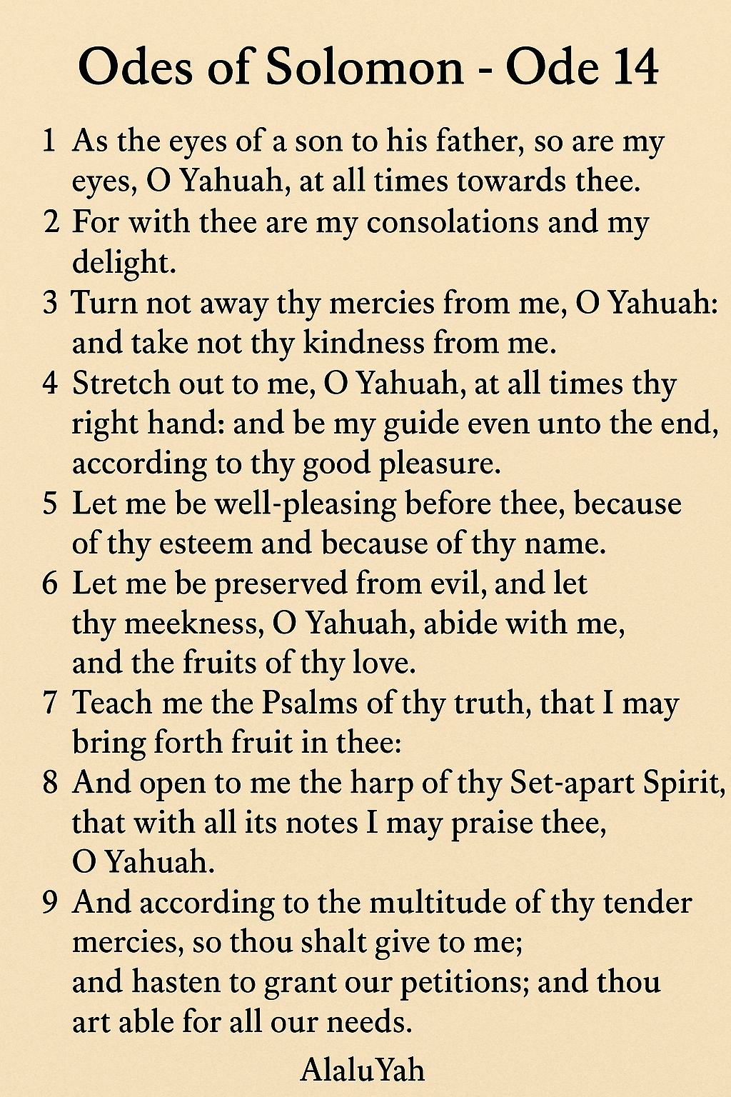 Odes of Solomon – Ode&nbsp;14