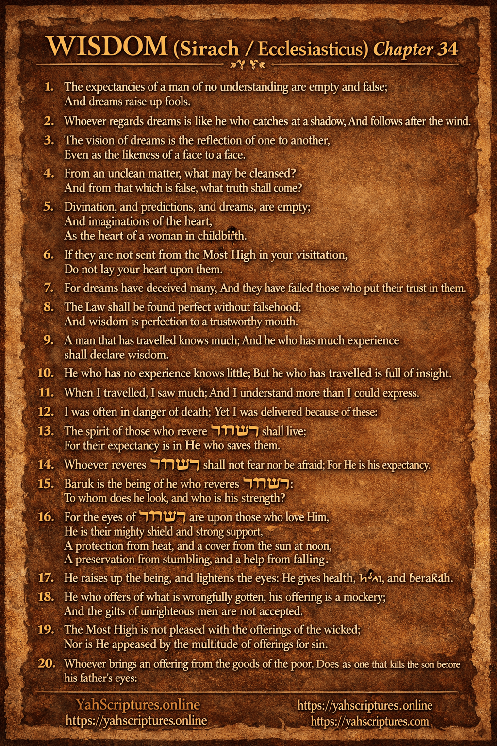 Ecclesiasticus XXXIV