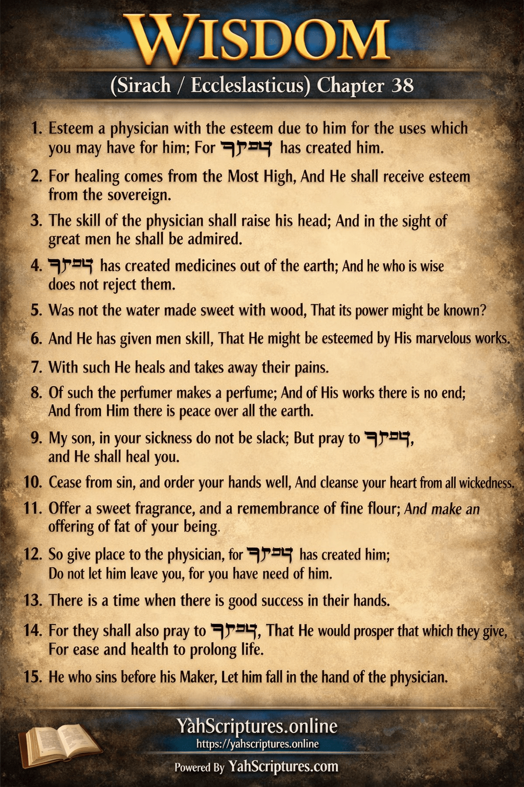 Ecclesiasticus XXXVIII