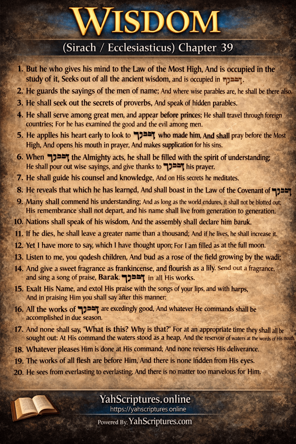 Ecclesiasticus XXXIX